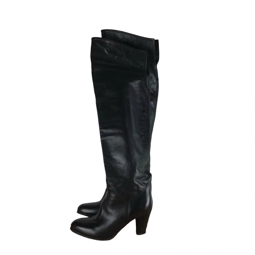 EUROSUOLE Italia Genuine leather Italian over the knee High-boots black 6 - Picture 1 of 15